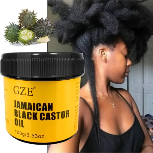 GZE Aceite de Ricino Negro Jamaicano Mascarilla Capilar - Tratamiento Hidratante para Cabello Normal, 100g - Cuidado Nutritivo del Cuero Cabelludo para un Crecimiento del Cabello Fuerte y Saludable